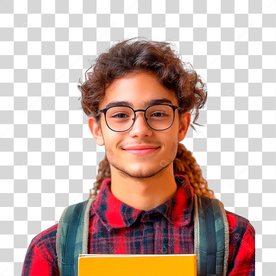 Garoto com Mochila nas Costas PNG Transparente