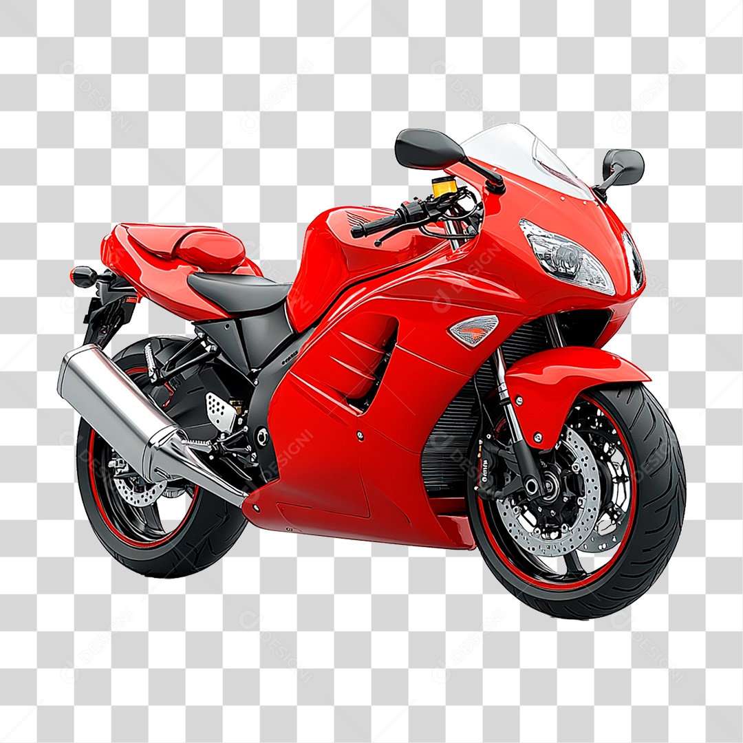 Motocicleta Vermelha PNG Transparente