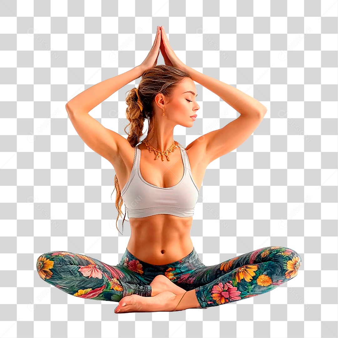 Mulher Fazendo Yoga PNG Transparente