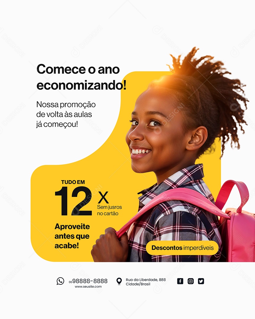 Comece o Ano Economizando Social Media PSD Editável