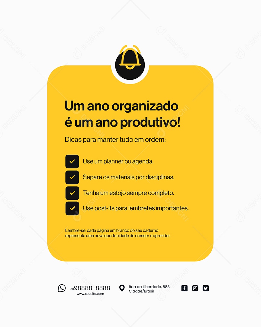 Um Ano Organizado Social Media PSD Editável