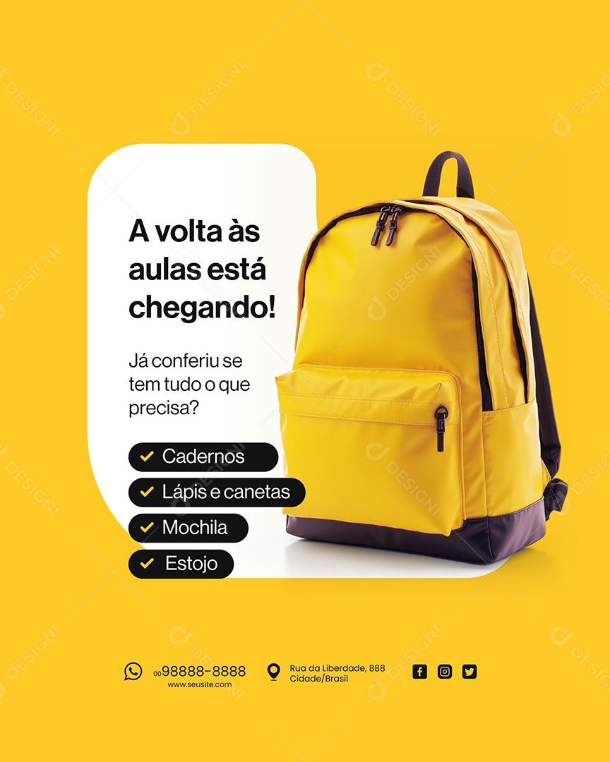 A  Volta às Aulas Está Chegando Social Media PSD Editável