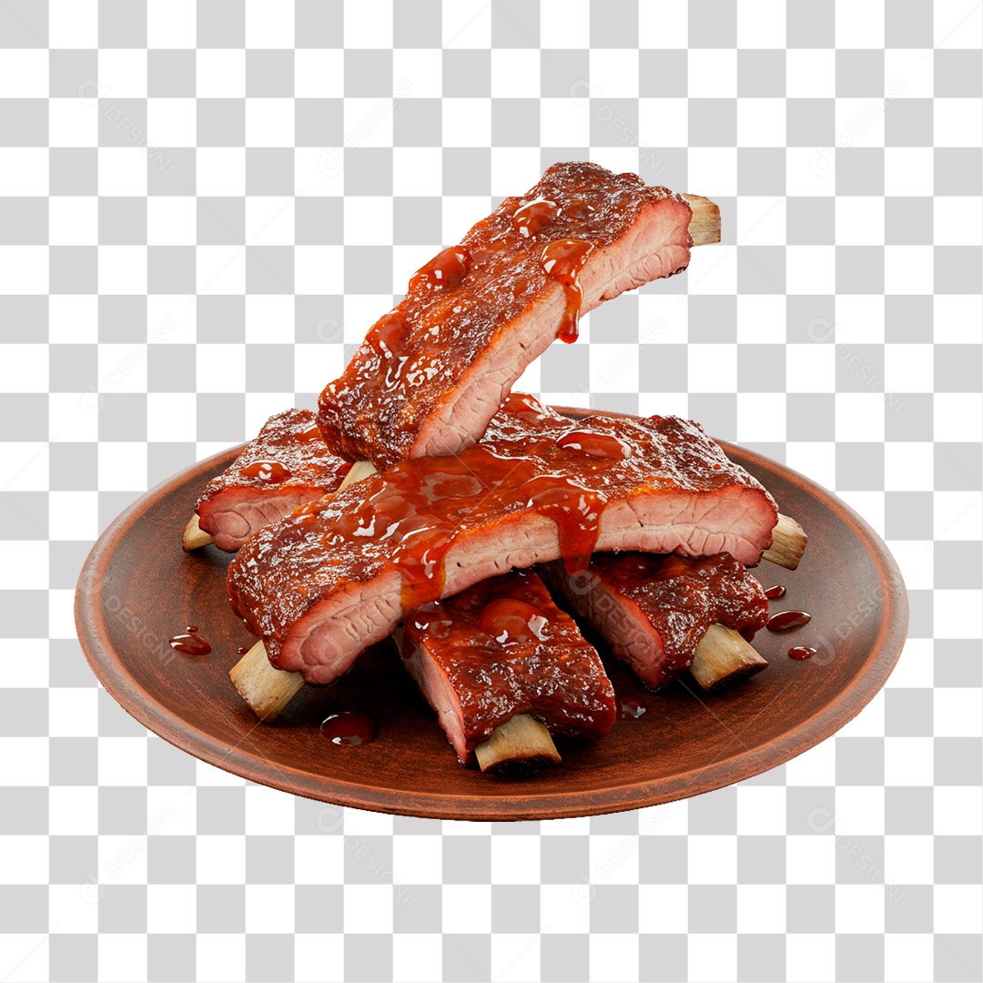 Prato com Costelinha de Porco PNG Transparente