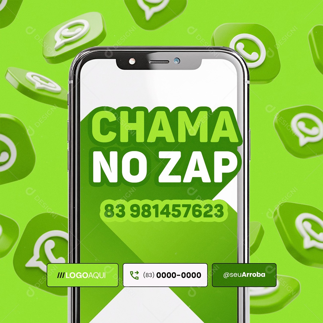 Social Media Whatsapp Chama no Zap PSD Editável