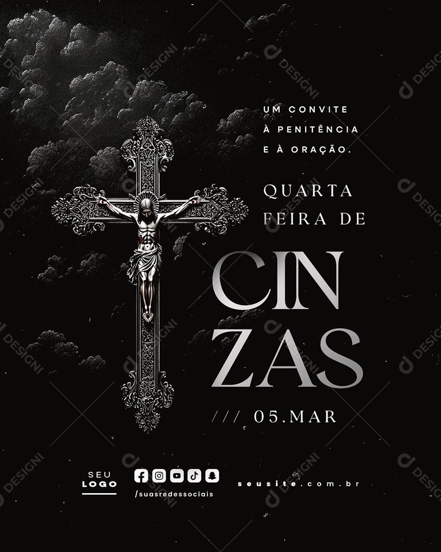 Social Media Quarta Feira de Cinzas 05 de Março PSD Editável