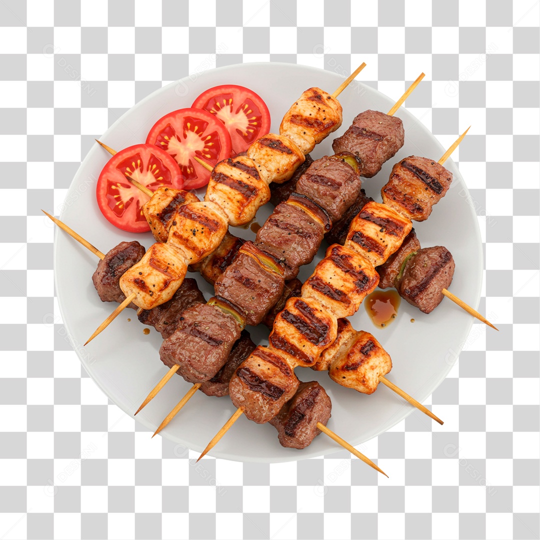 Prato de Espetinho PNG Transparente