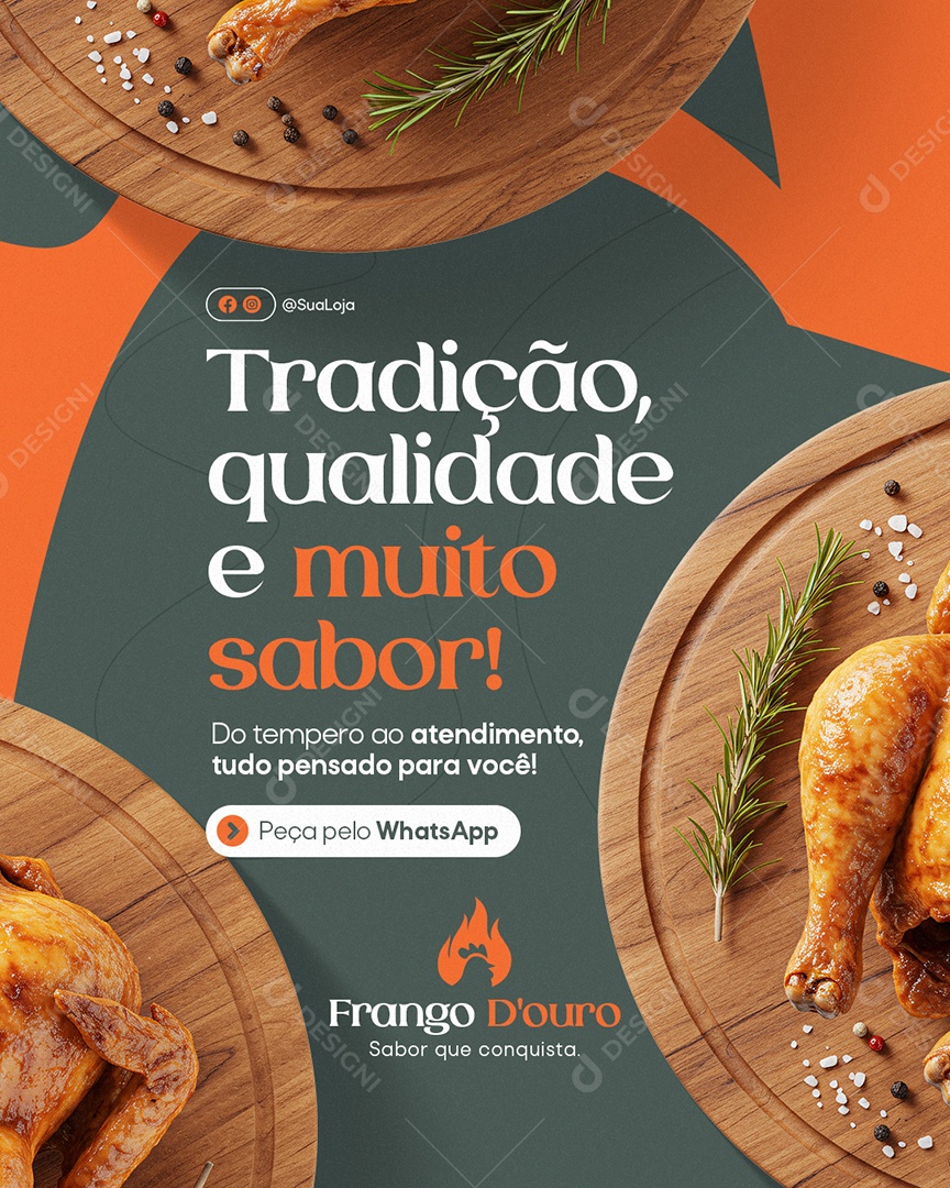 Rotisserie Tradição Qualidade e Muito Sabor Social Media PSD Editável