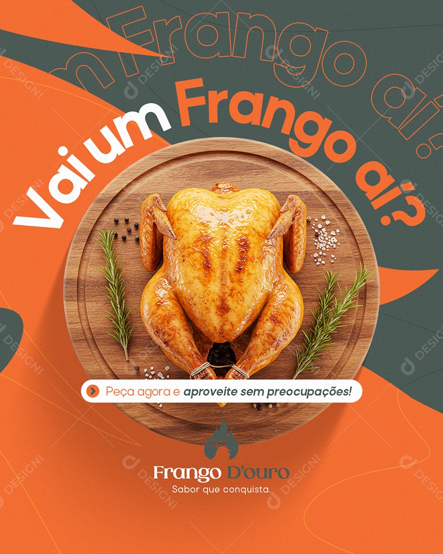 Rotisserie Vai um Frango Ai Social Media PSD Editável