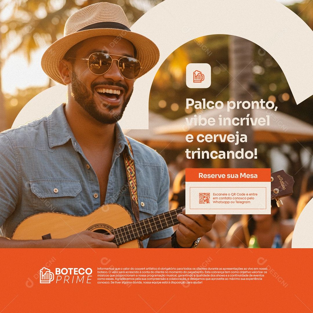 Boteco Palco Pronto Vive Incrível Social Media PSD Editável