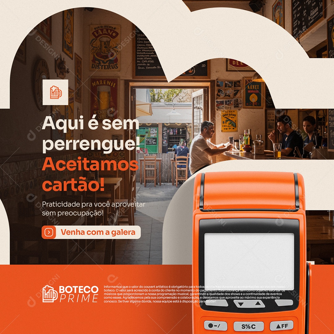 Boteco Aqui é sem Perrengue Social Media PSD Editável