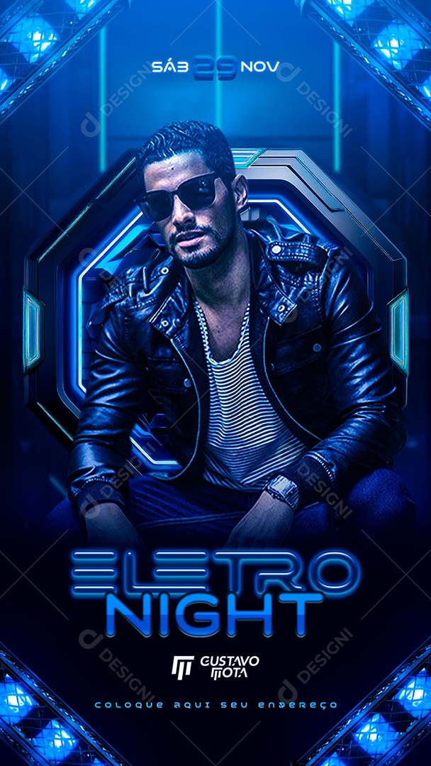 Story Flyer Eletro Night Social Media PSD Editável