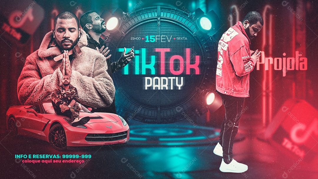 Banner Flyer TikTok Party Social Media PSD Editável