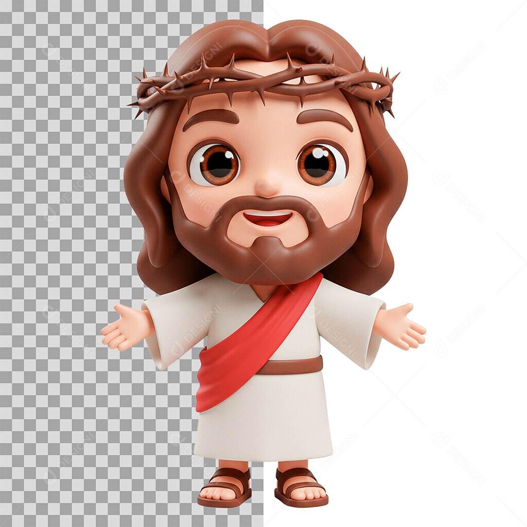 Mascote 3D Jesus para Composição PSD