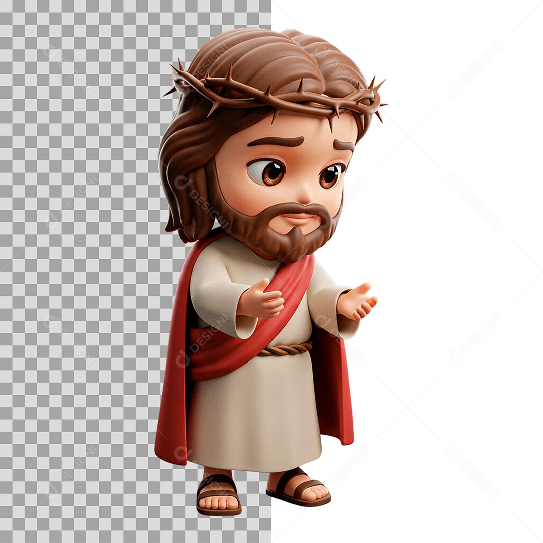 Mascote 3D Jesus para Composição PSD