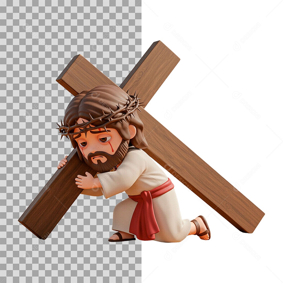 Mascote 3D Jesus para Composição PSD