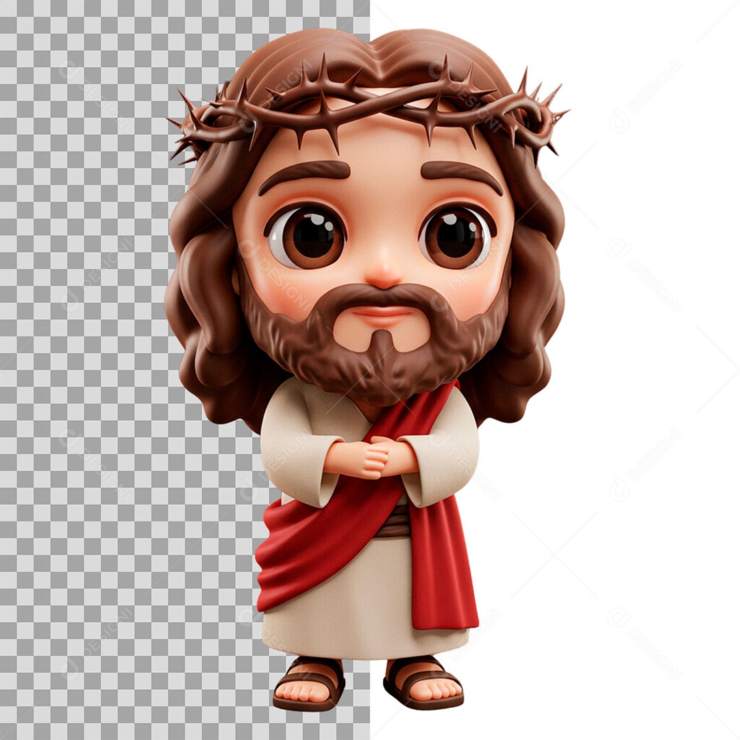 Mascote 3D Jesus para Composição PSD