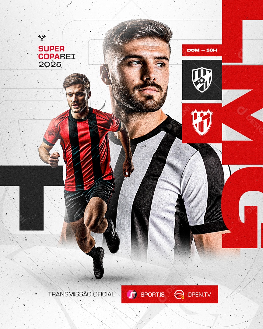 Jogo de Futebol Super Copa Rei Social Media PSD Editável