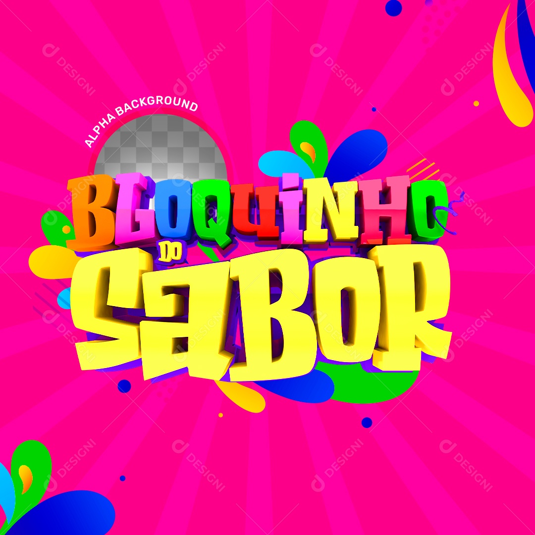 Bloco do Sabor Selo 3D Pra Composição PSD