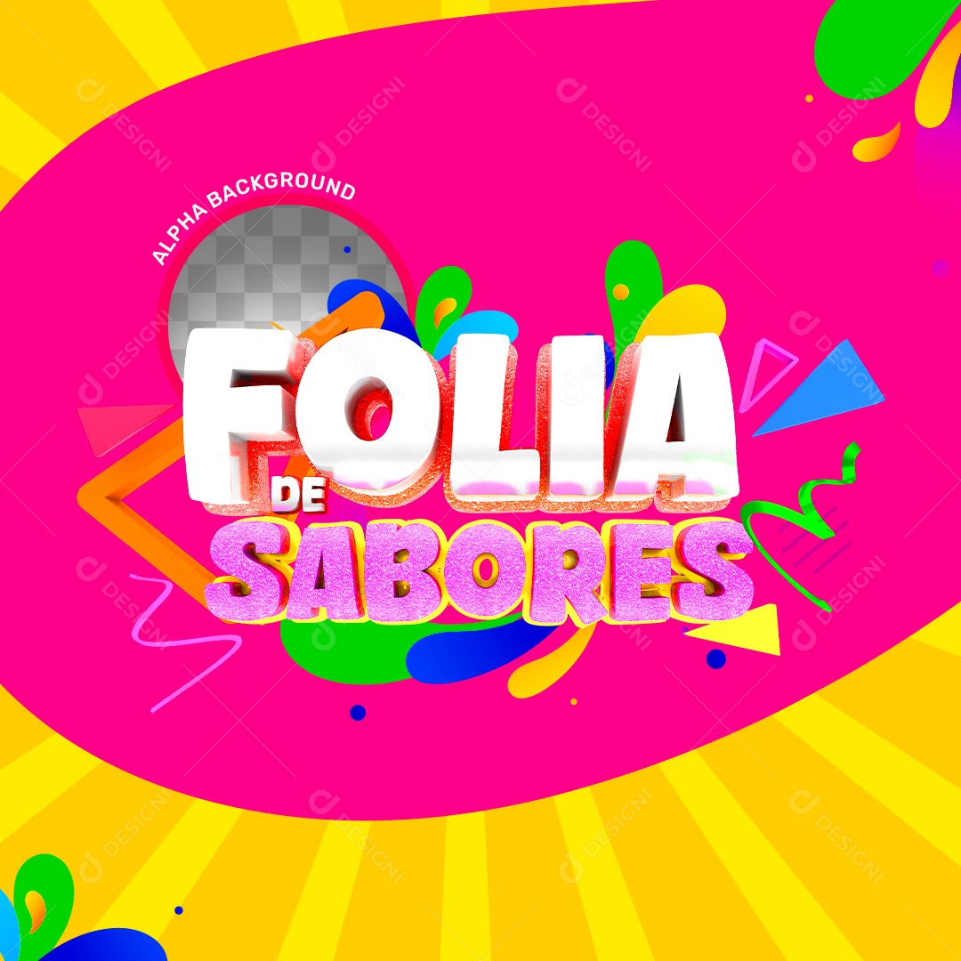 Folia de Sabores Selo 3D Pra Composição PSD