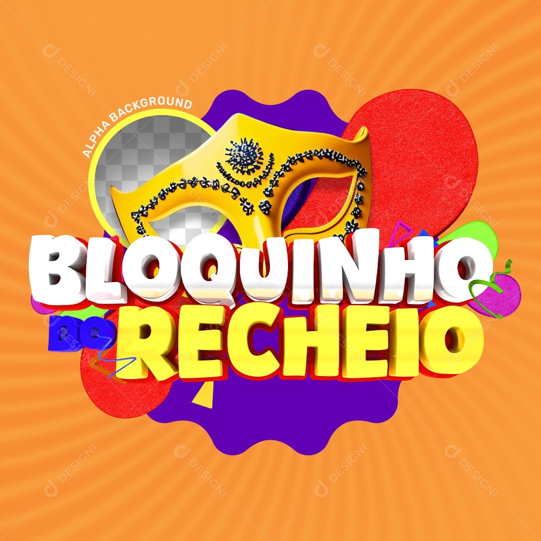 Bloquinho do Recheio Selo 3D Pra Composição PSD