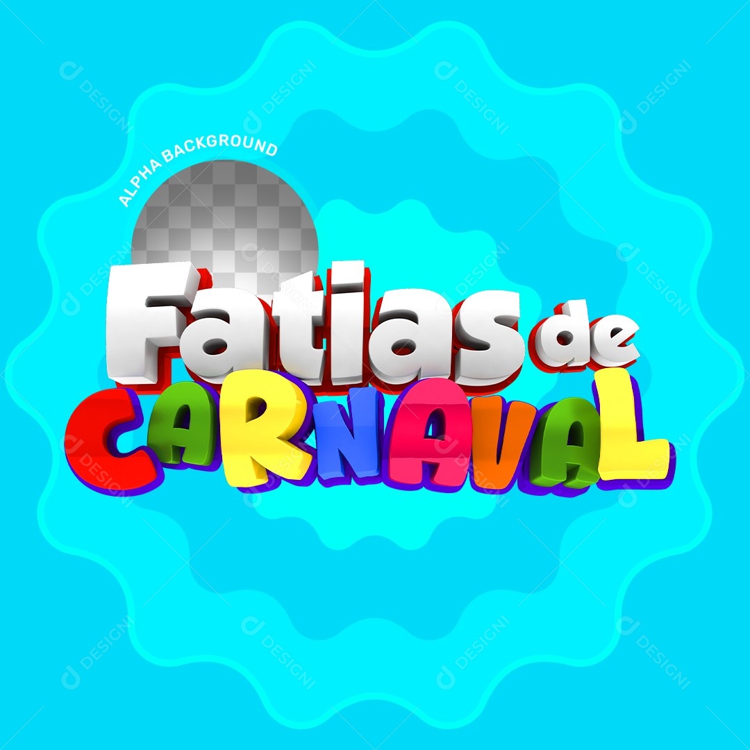 Fatias de Carnaval Selo 3D Pra Composição PSD