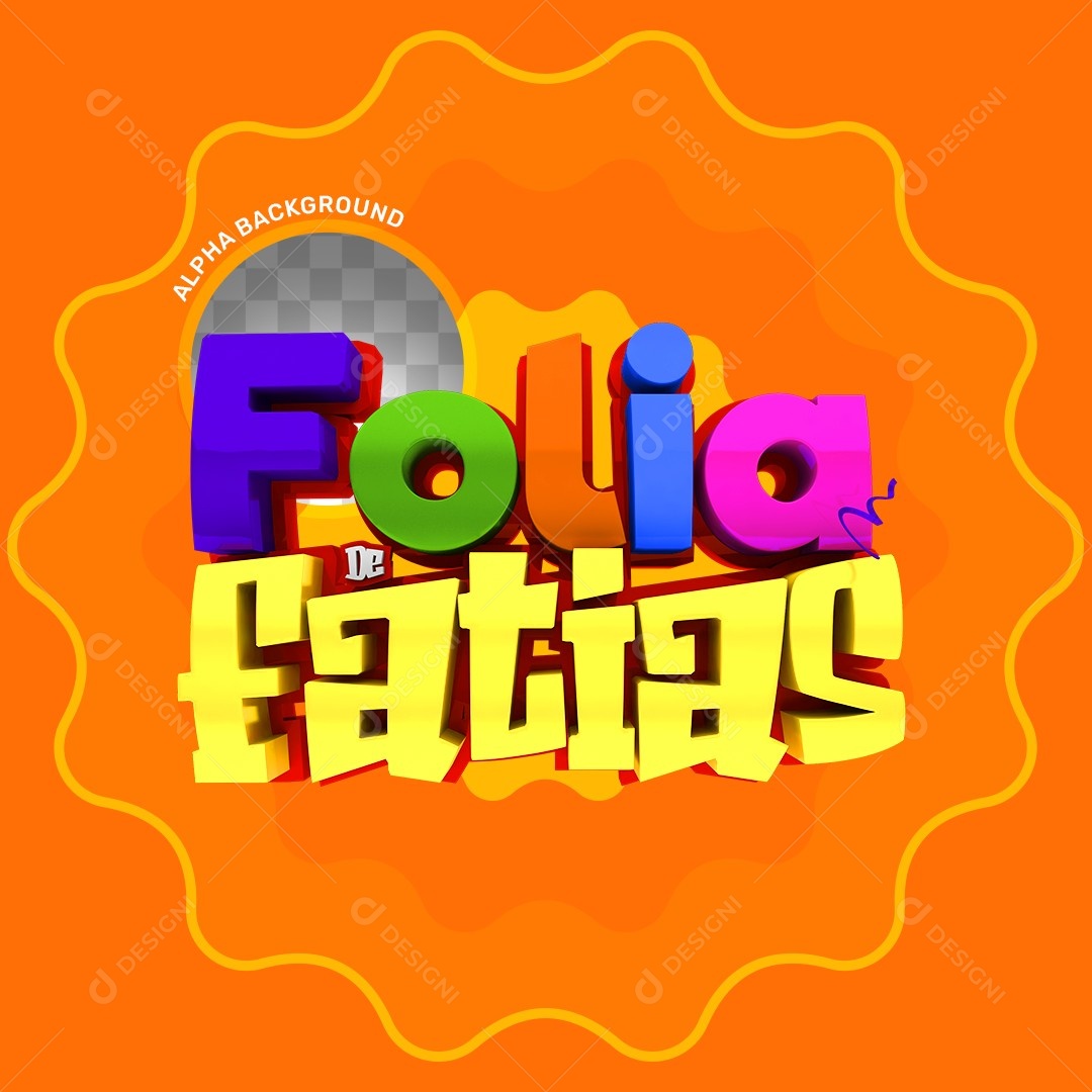 Folia de Fatias Selo 3D Pra Composição PSD