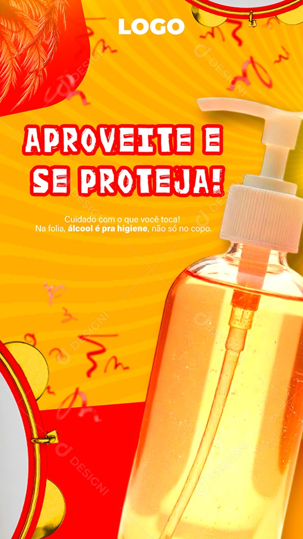 Story Carnaval Aproveite e Se Proteja Social Media PSD Editável