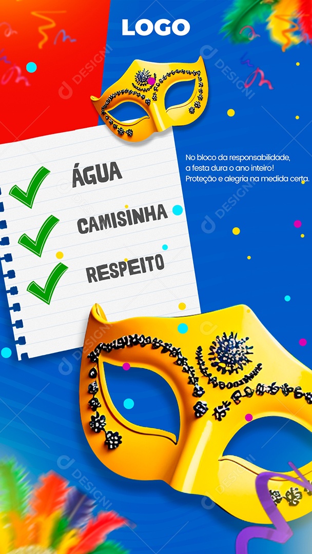 Story Carnaval No Bloco da Responsábilidade Social Media PSD Editável