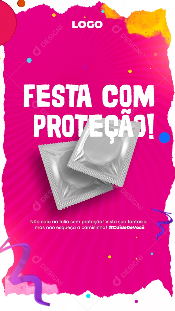 Carnaval Festa Com Proteção Social Media PSD Editável