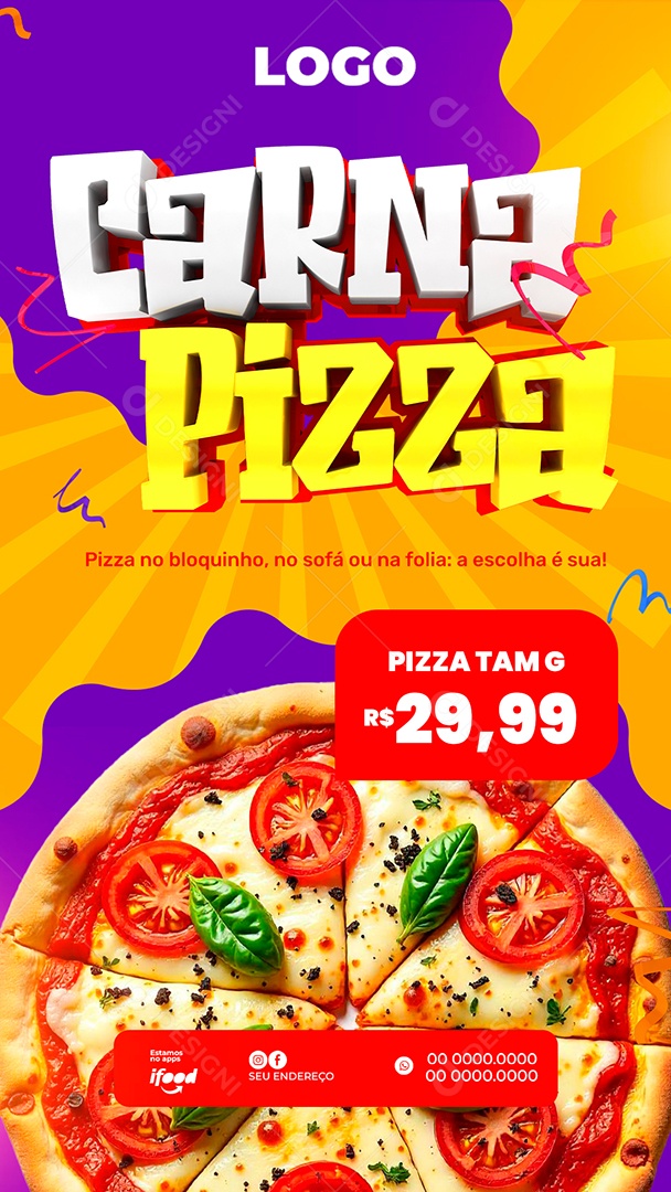 Story Carna Pizza Social Media PSD Editável