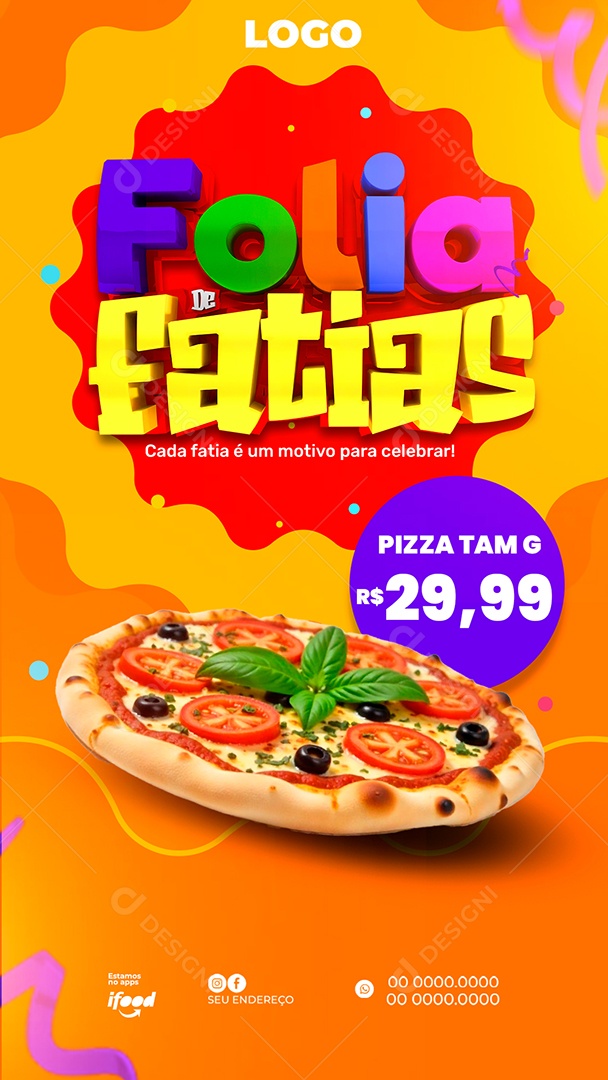 Story Folia de Fatias Social Media PSD Editável