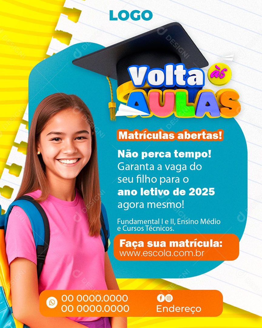 Volta às Aulas Social Media PSD Editável