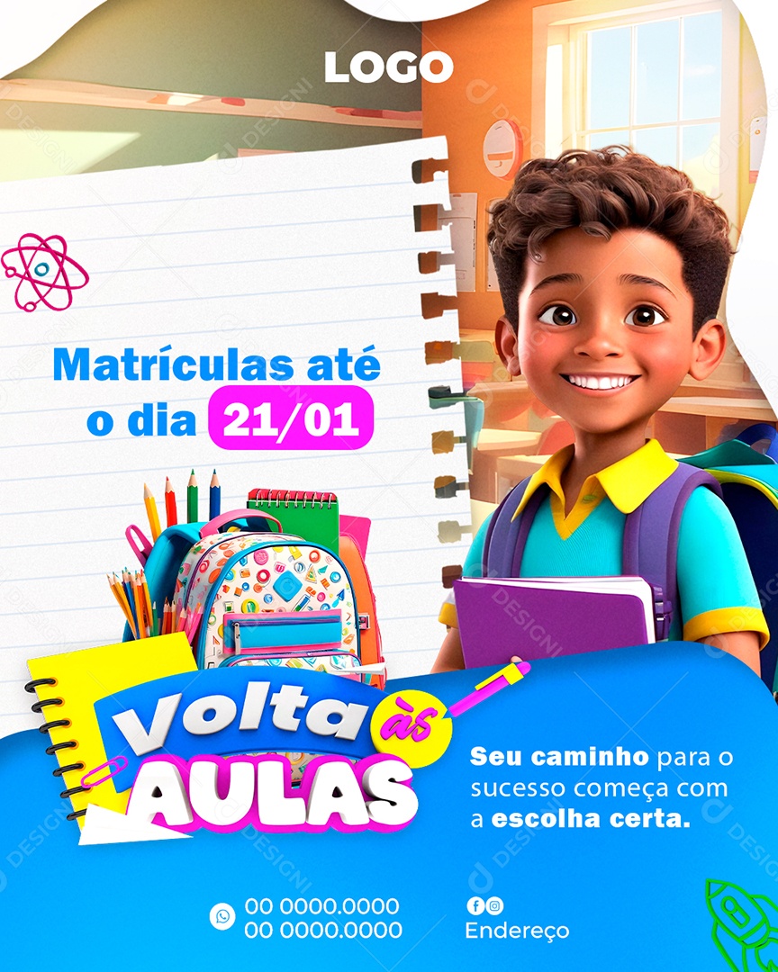 Volta às Aulas Social Media PSD Editável