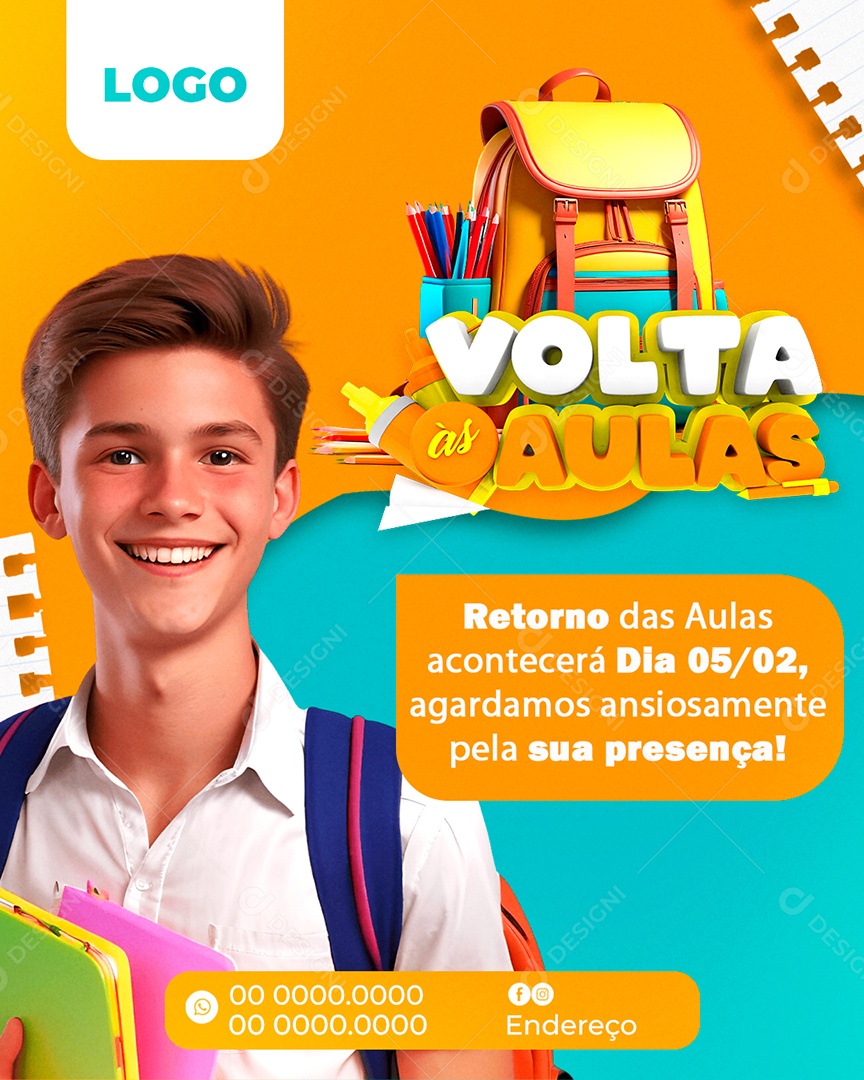 Volta às Aulas Social Media PSD Editável