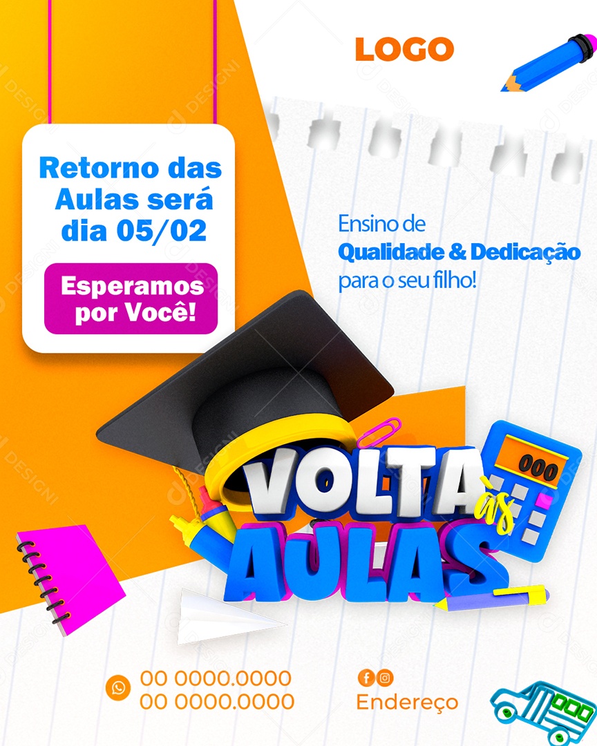 Volta às Aulas Social Media PSD Editável