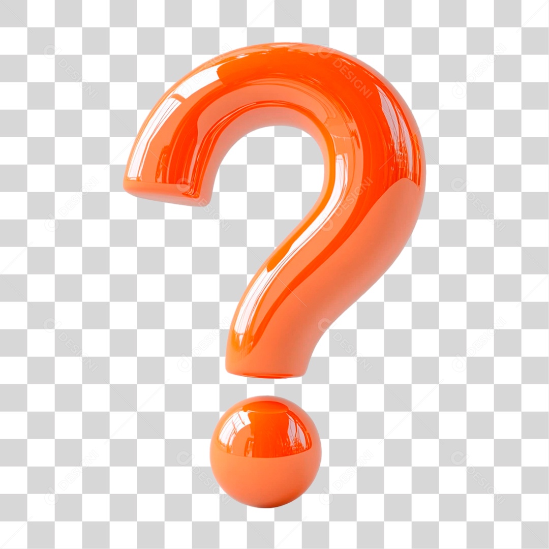 Símbolo 3D Ponto de Interrogação PNG Transparente