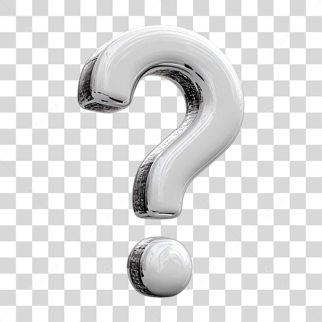 Símbolo 3D Ponto de Interrogação Texto PNG Transparente