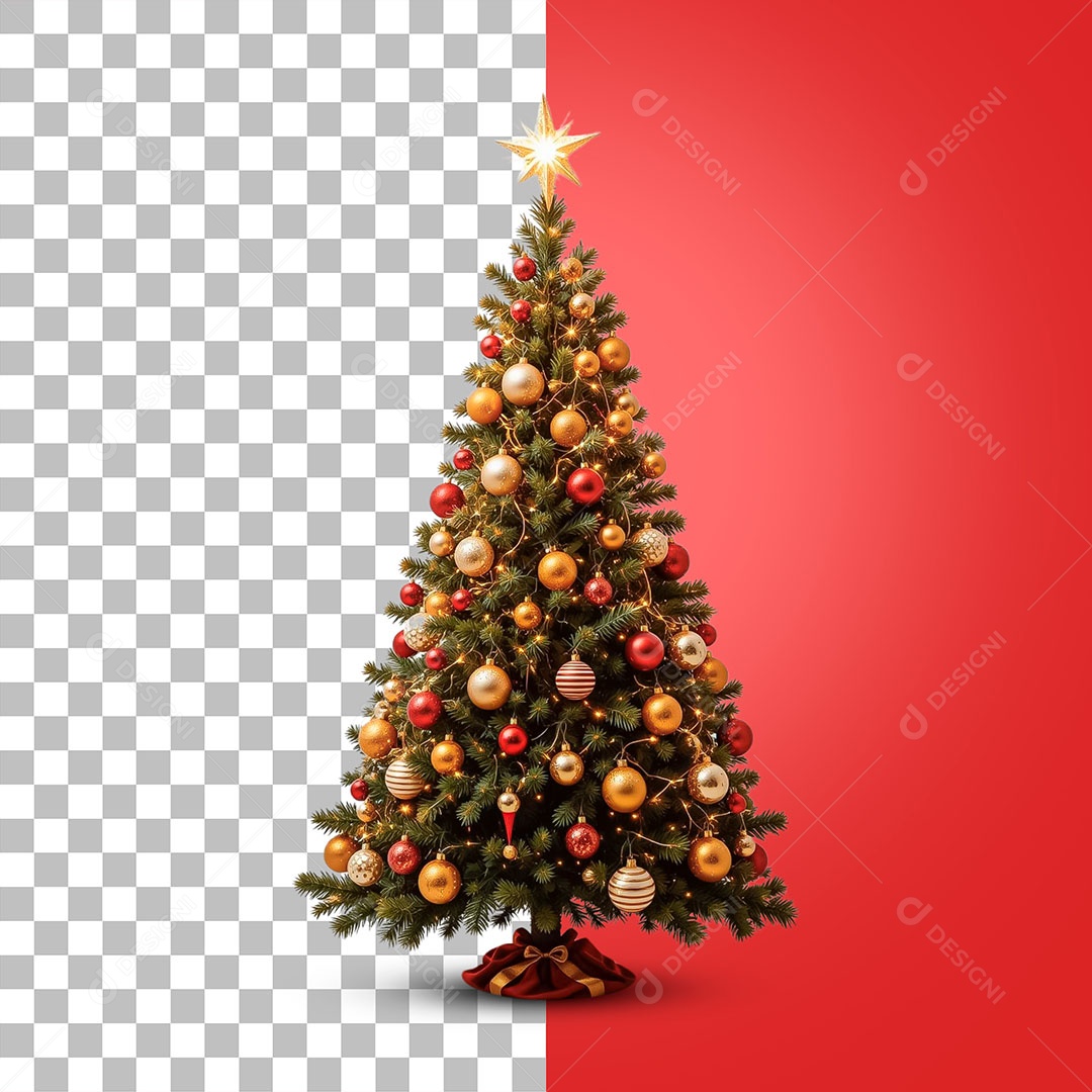 Árvore de Natal com Presentes para Composição PSD