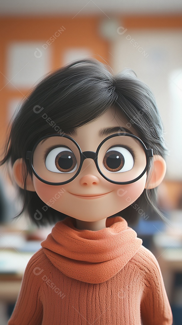 Uma mine estudante na sala de aula