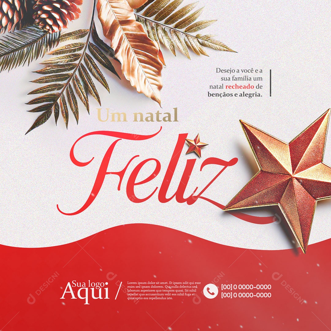 Feliz Natal 25 de Dezembro Social Media PSD Editável