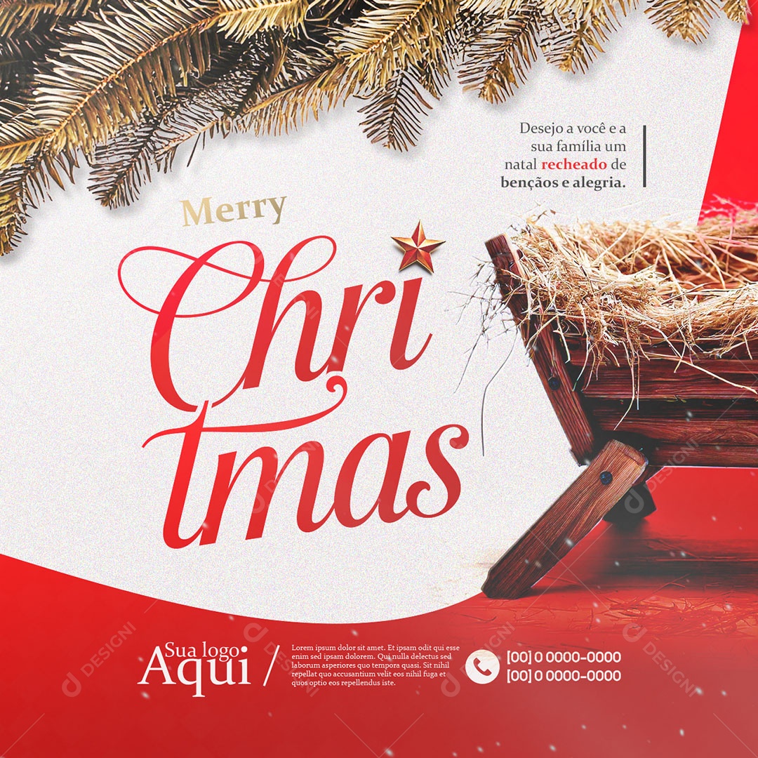 Feliz Natal 25 de Dezembro Social Media PSD Editável