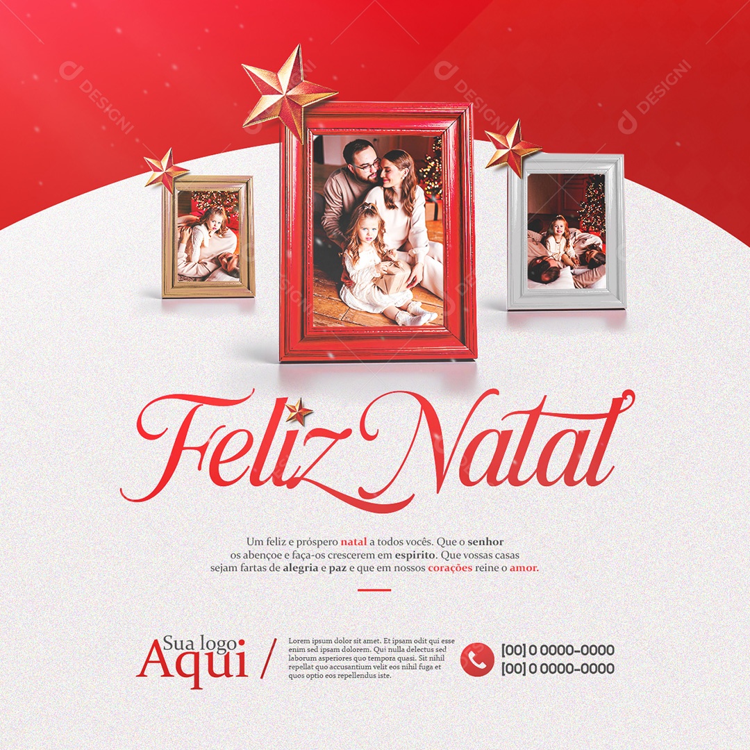 Feliz Natal 25 de Dezembro Social Media PSD Editável