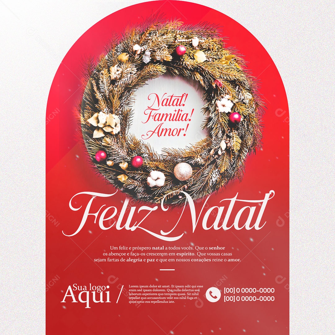 Feliz Natal 25 de Dezembro Social Media PSD Editável