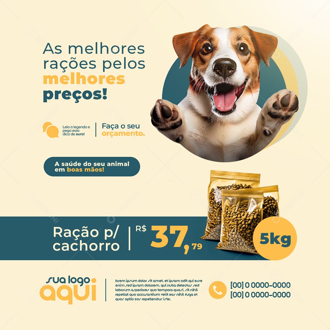 Petshop As Melhores Rações Social Media PSD Editável