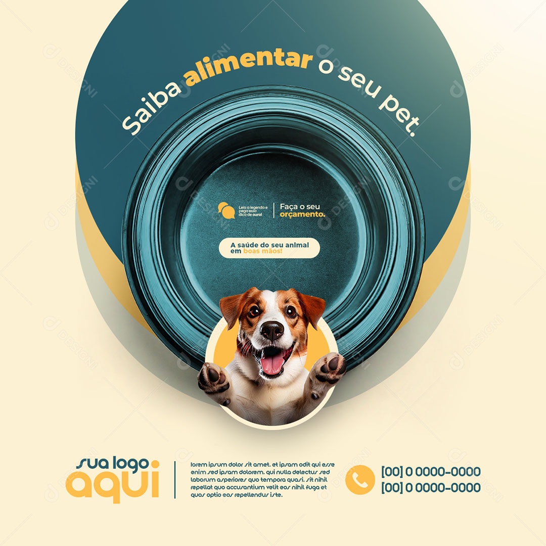 Petshop Saiba Alimentaar o Seu Pet Social Media PSD Editável