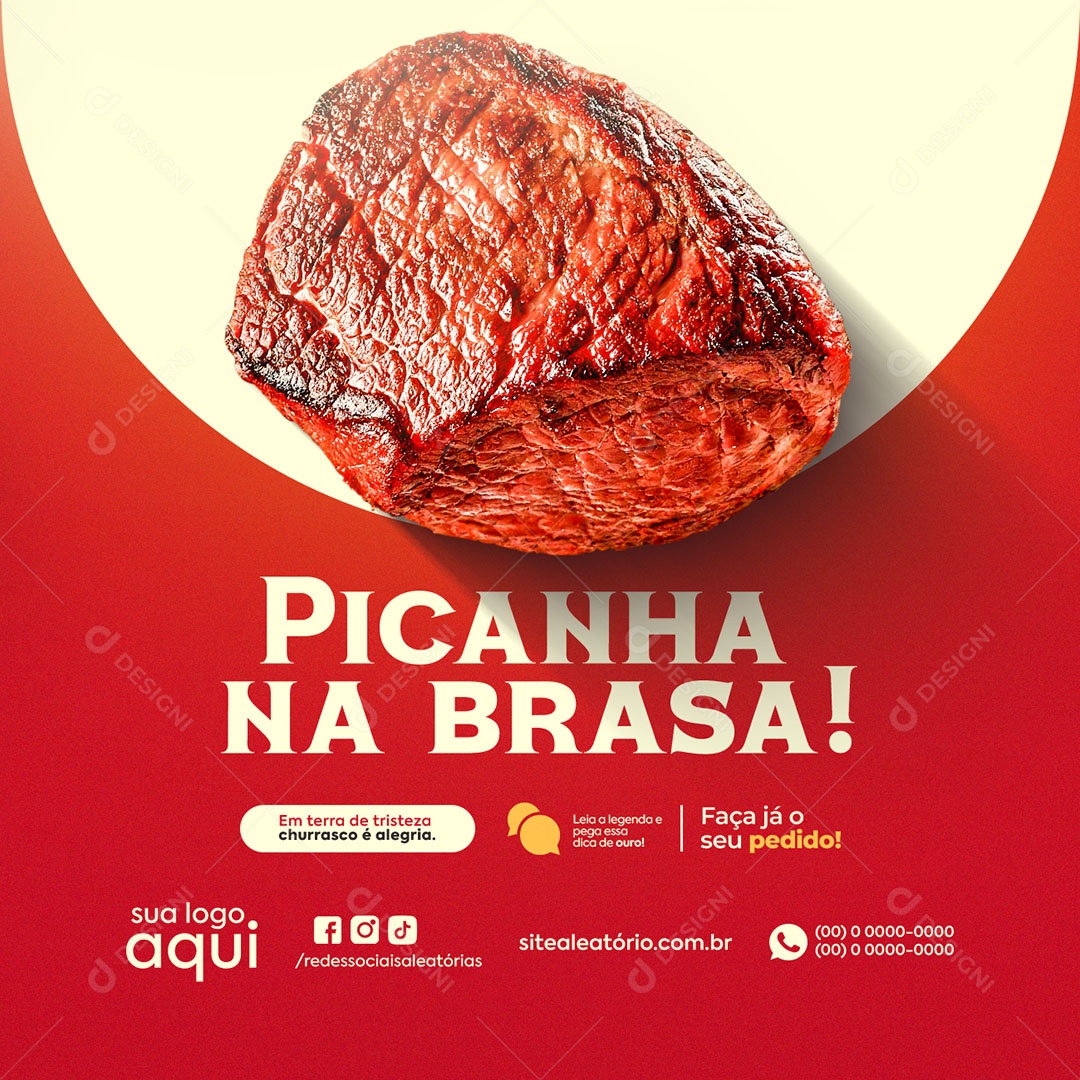 Churrascaria Picanha na Brasa Social Media PSD Editável