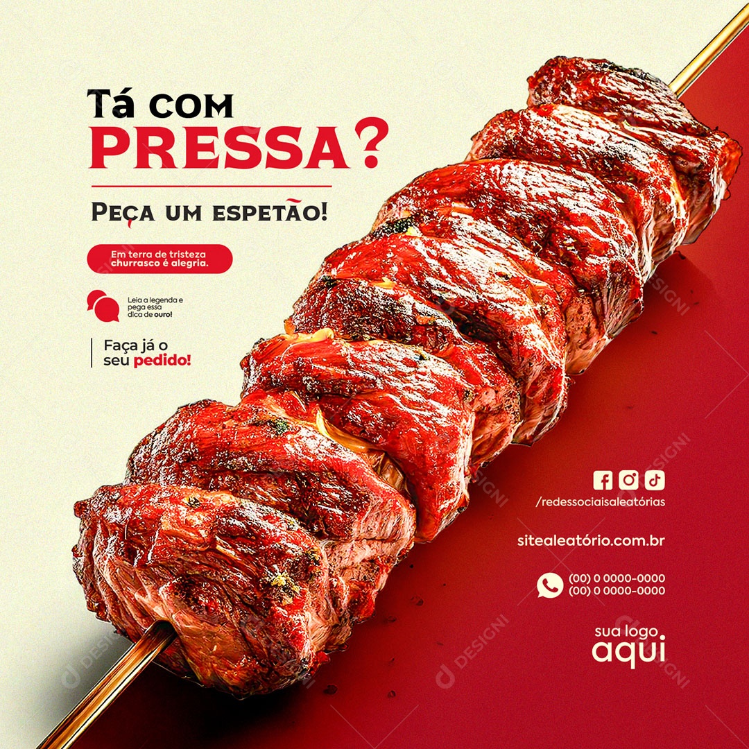 Churrascaria Peça um Espetão Social Media PSD Editável