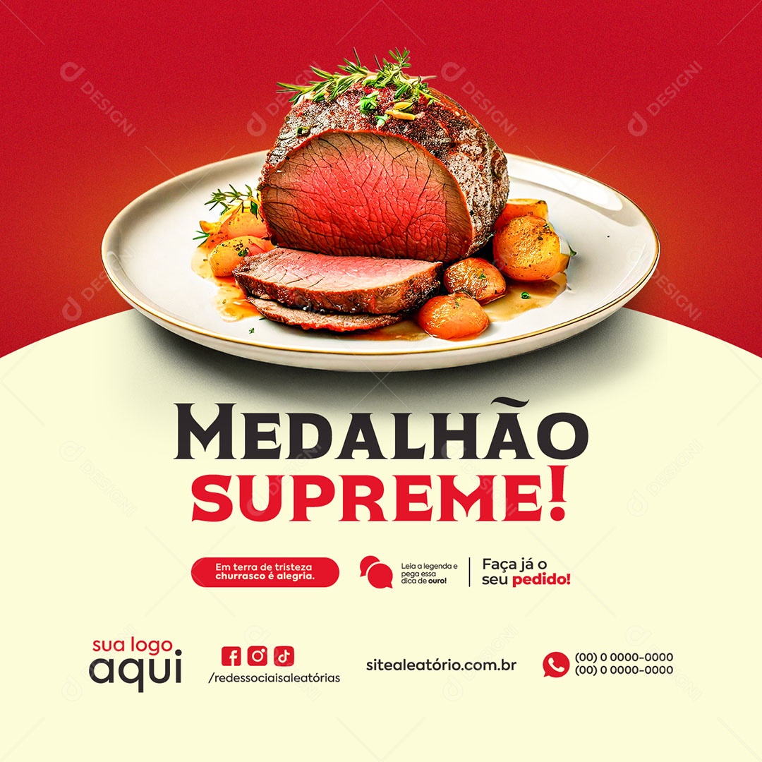 Churrascaria Medalhão Supreme Social Media PSD Editável