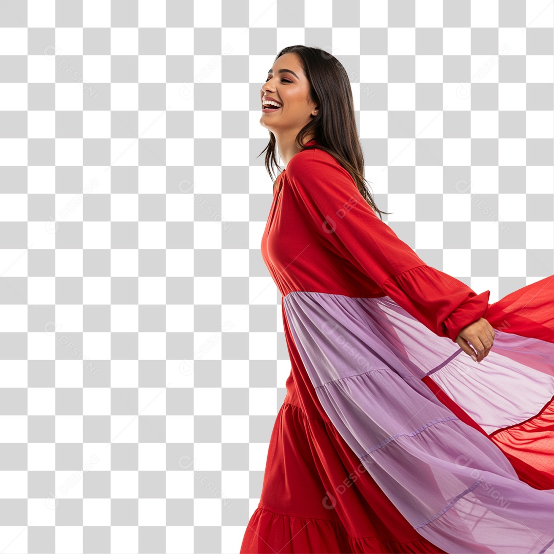 Mulher Feliz Sorrindo PNG Transparente