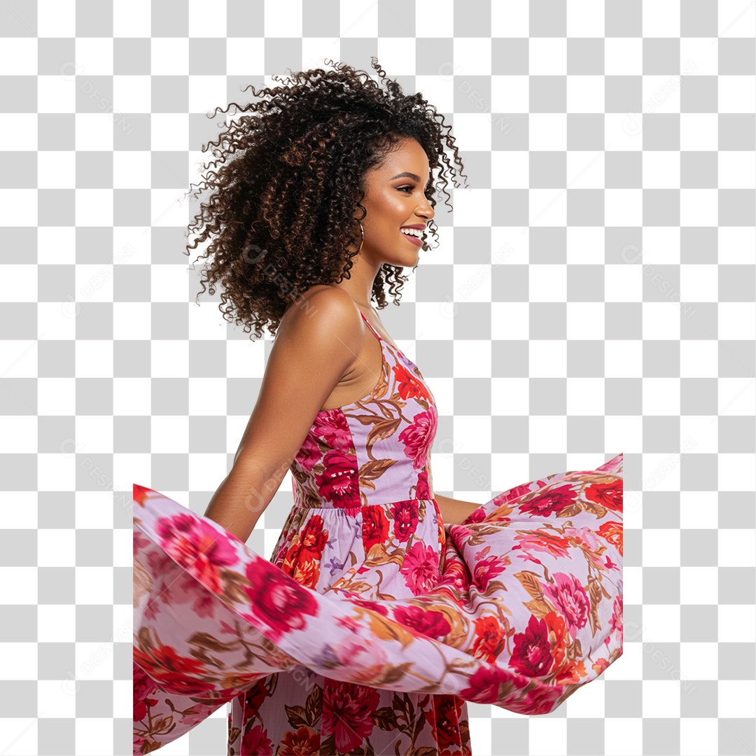 Mulher Feliz Sorrindo PNG Transparente